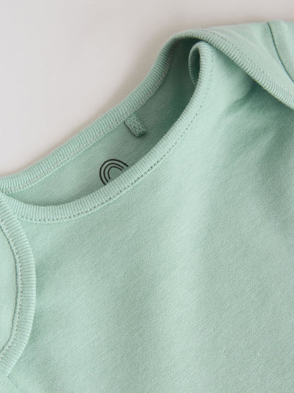 Green Short Sleeve Baby Bodysuits 5 Pack image 4