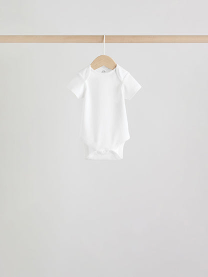 Green Short Sleeve Baby Bodysuits 5 Pack image 4