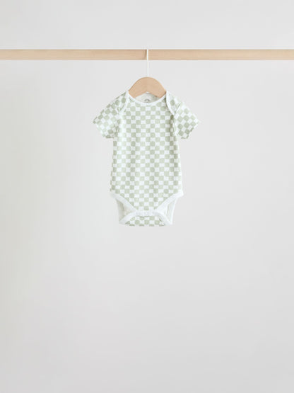 Green Short Sleeve Baby Bodysuits 5 Pack image 9