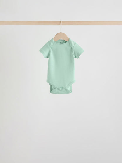 Green Short Sleeve Baby Bodysuits 5 Pack image 10