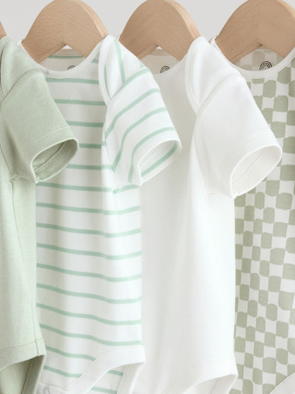 Green Short Sleeve Baby Bodysuits 5 Pack image 9