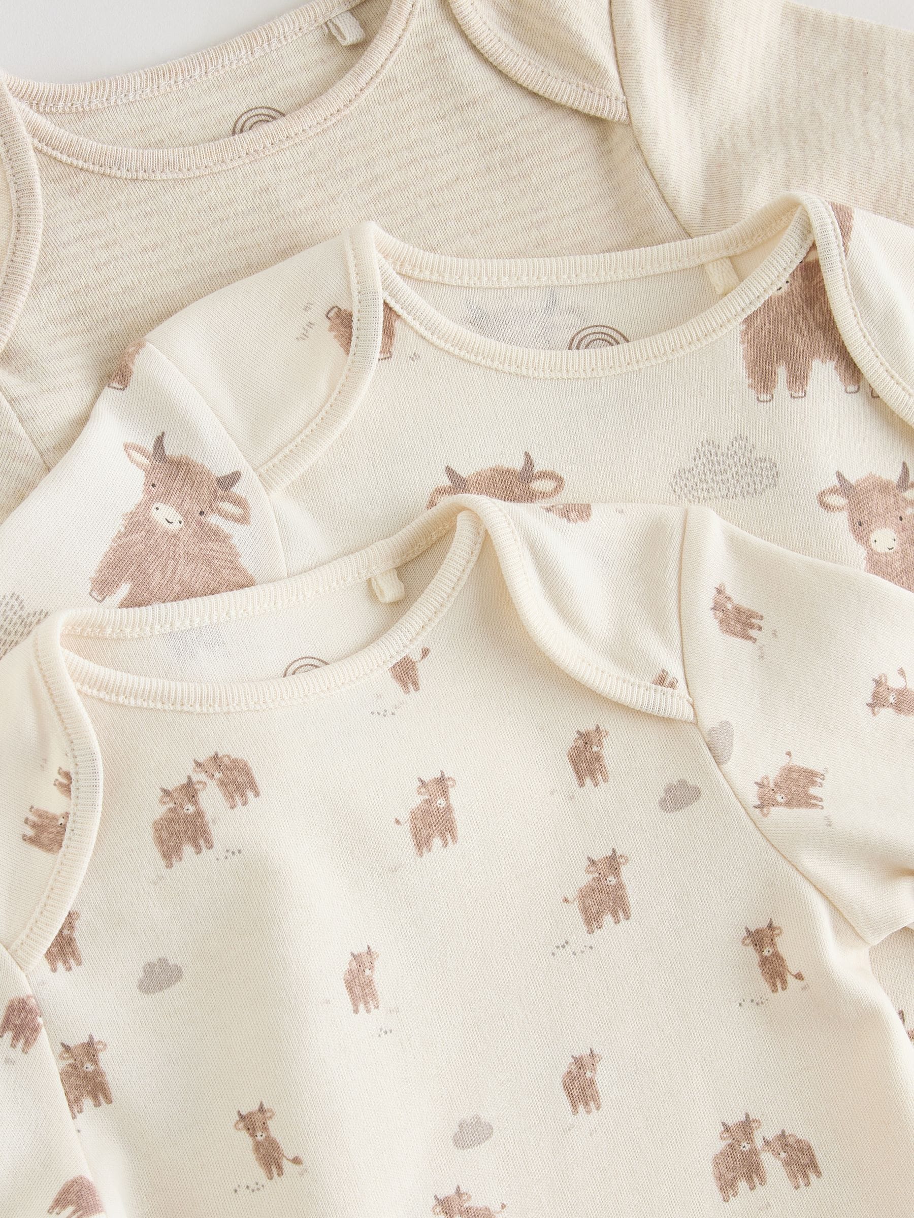 Neutral Hamish Long Sleeve Baby Bodysuits 3 Pack image 8
