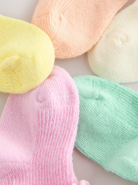 Multi Pastel Baby Socks 5 Pack (0mths-2yrs) image 3