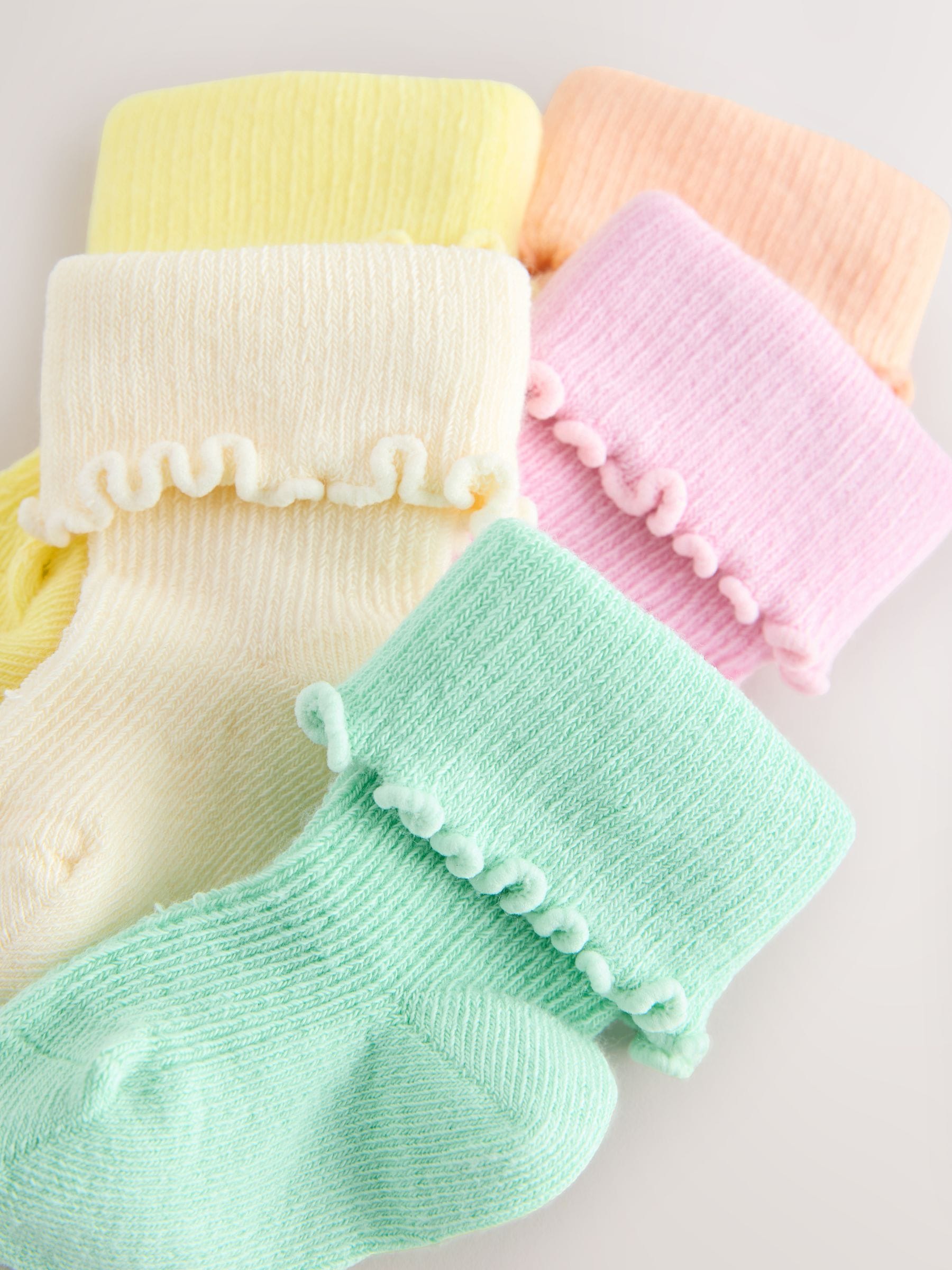 Multi Pastel Baby Socks 5 Pack (0mths-2yrs) image 3