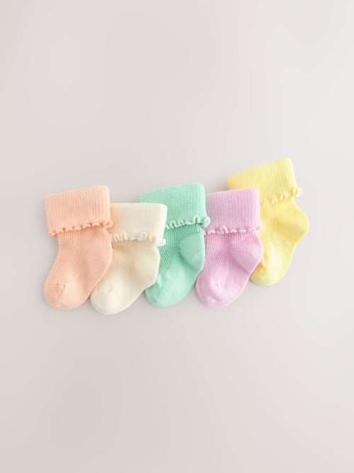Multi Pastel Baby Socks 5 Pack (0mths-2yrs) image 1