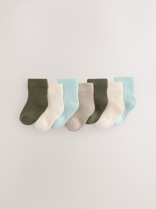 Green Baby Socks 7 Pack (0mths-2yrs) image 1