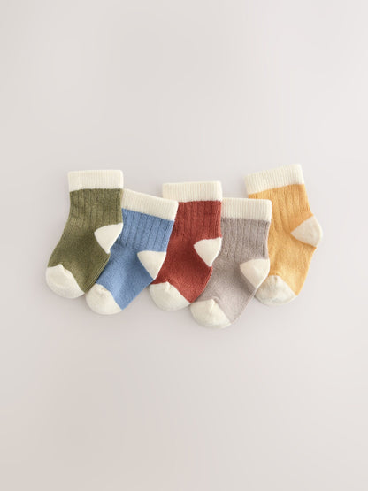 Blue/Green Baby Socks 5 Pack (0mths-2yrs) image 1