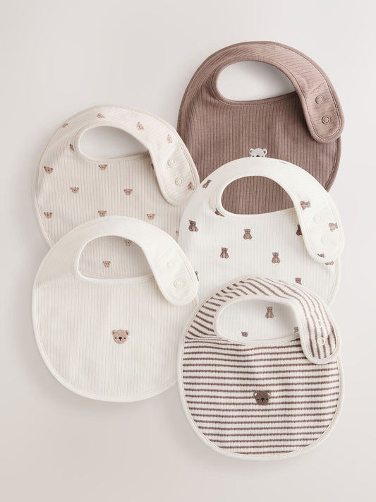 Brown Baby Bibs 5 Pack image 1