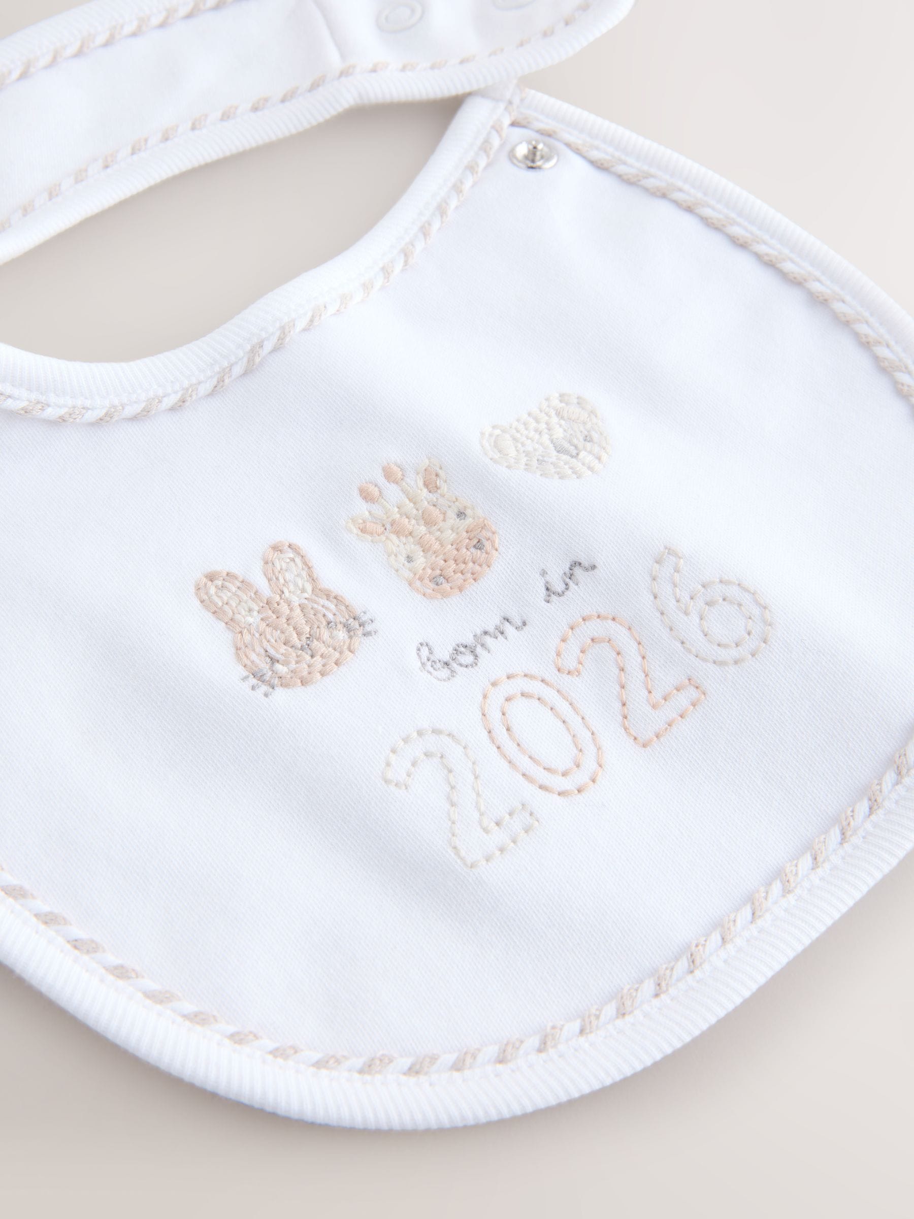 White Baby Sleepsuit and Hat Set (0-12mths) image 2