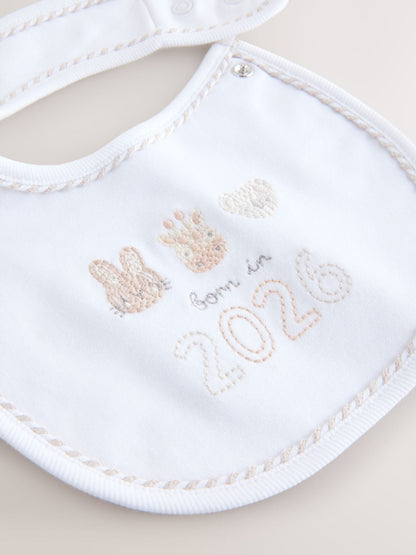 White Baby Sleepsuit and Hat Set (0-12mths) image 2