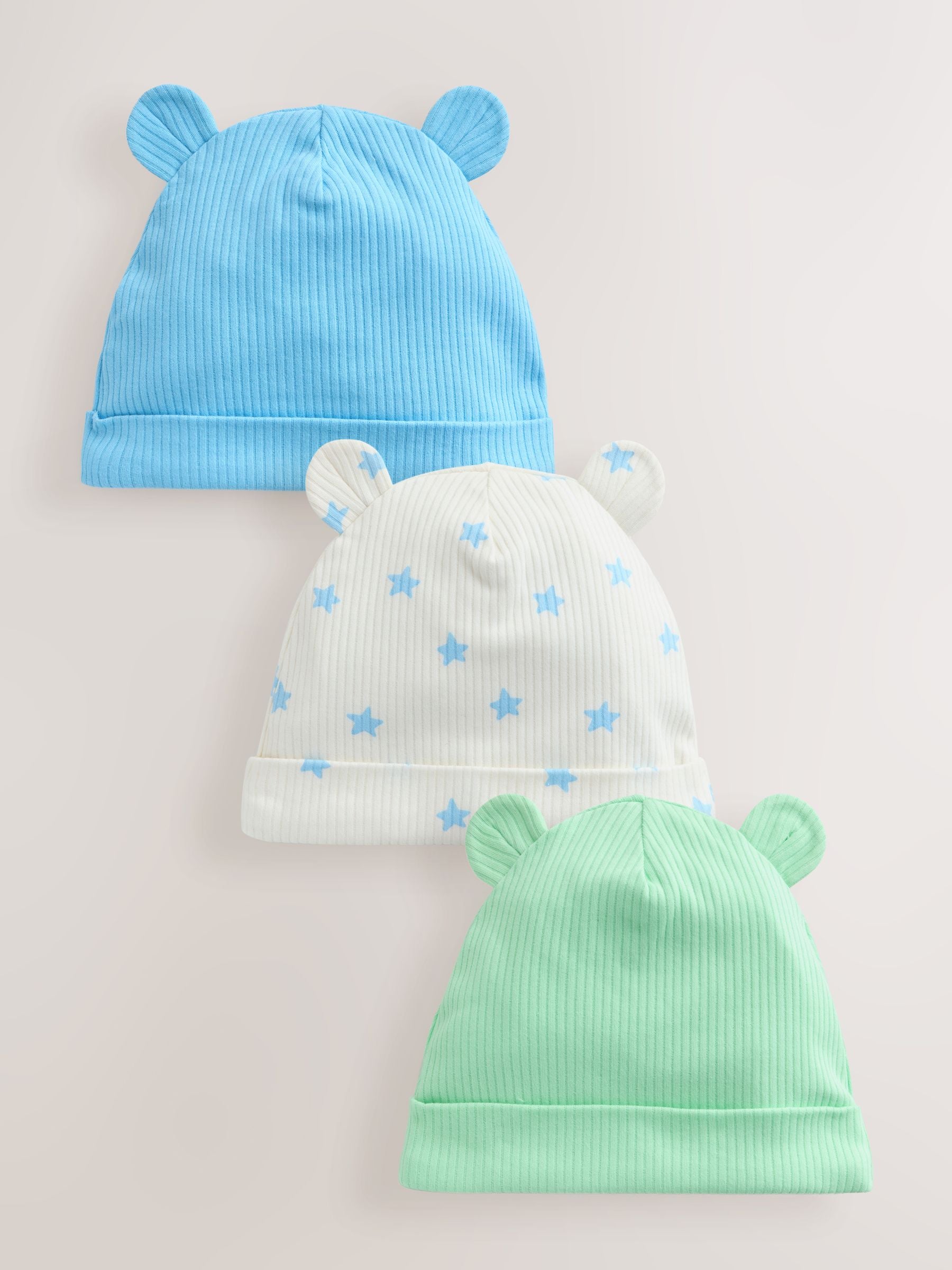 Blue/Green Baby Beanies (0-18mths) image 1