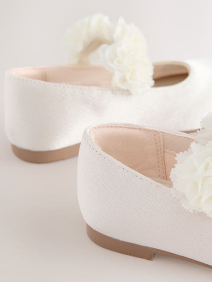 Ivory Standard Fit (F) Satin Flower Girl Occasion Mary Jane Shoes image 4