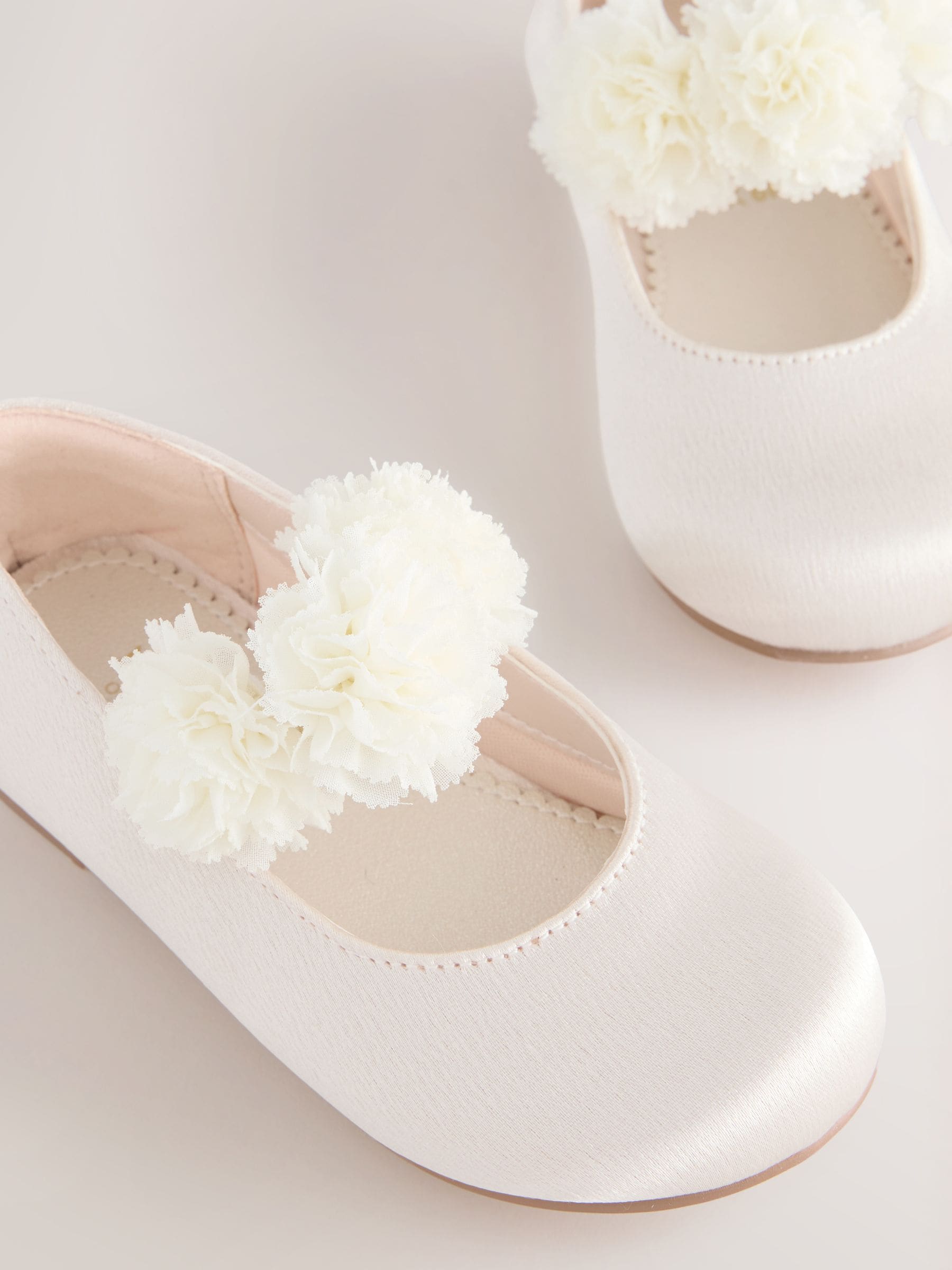 Ivory Wide Fit (G) Satin Flower Girl Occasion Mary Jane Shoes image 3