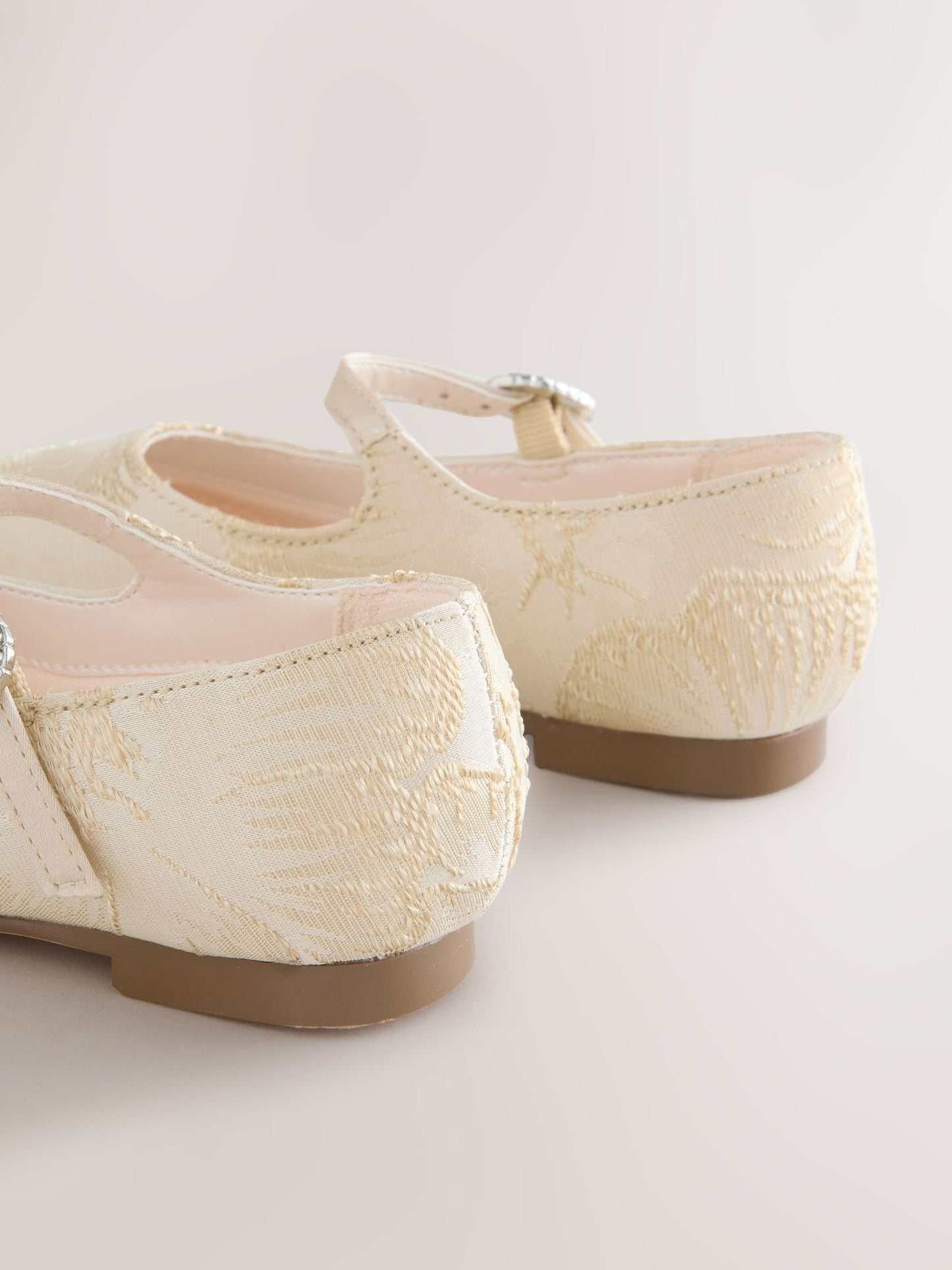 Gold Jaquard Flower Girl Occasion Mary Jane Shoes image 4