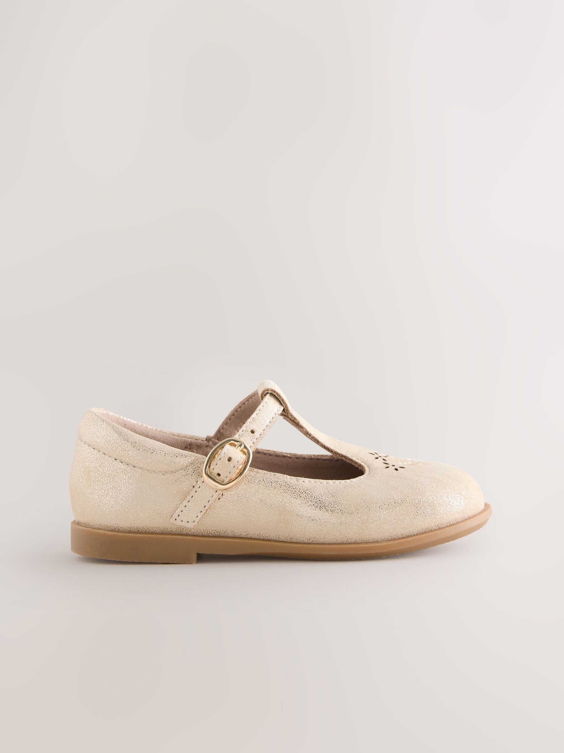 Gold Leather T-Bar Shoes image 2