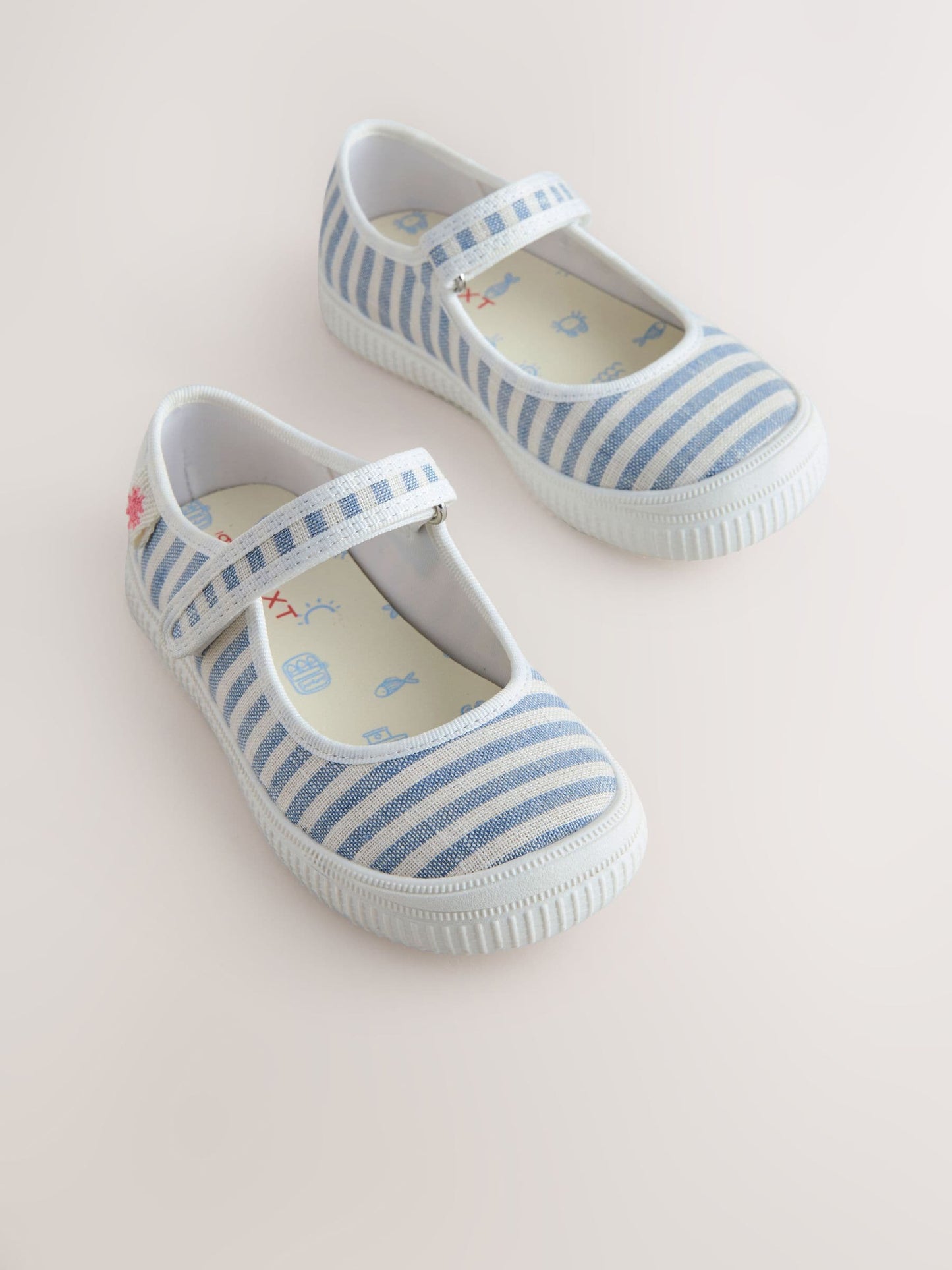 Blue/White Touch Fastening Mary Janes Shoes image 1