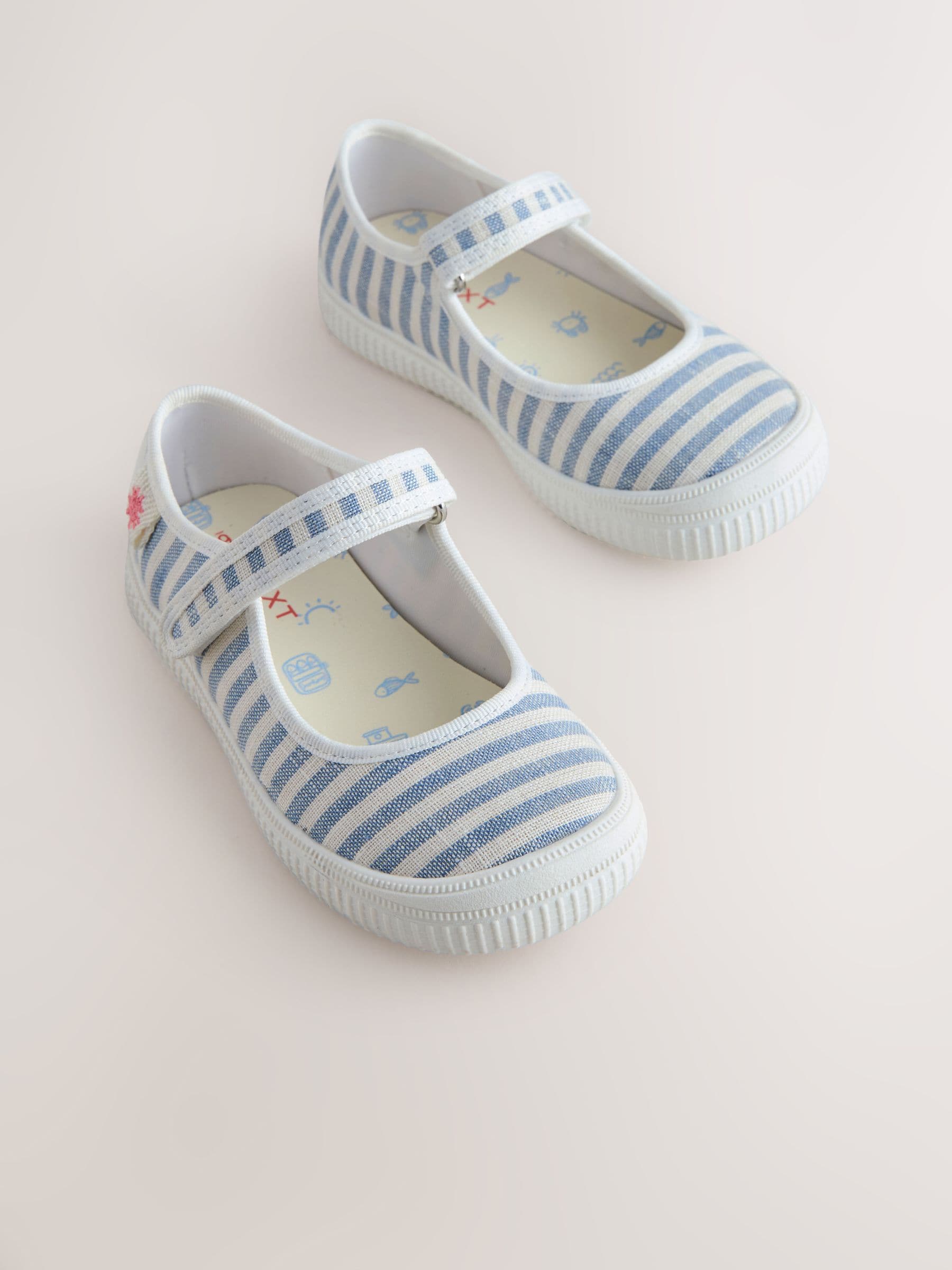 Blue/White Touch Fastening Mary Janes Shoes image 1
