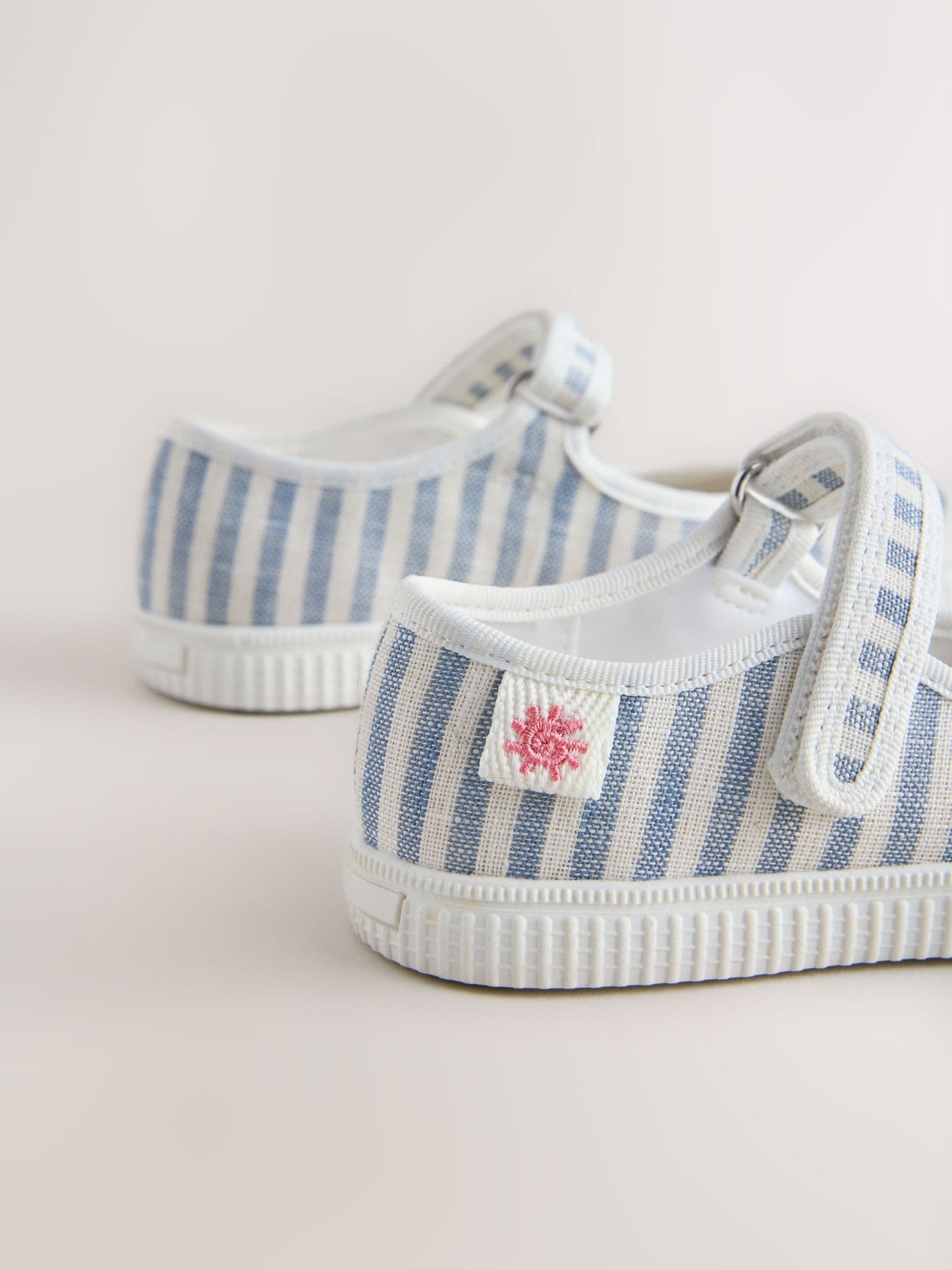 Blue/White Touch Fastening Mary Janes Shoes image 3