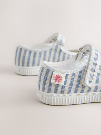 Blue/White Touch Fastening Mary Janes Shoes image 3