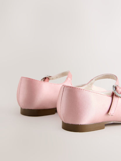 Pink Satin Flower Girl Occasion Mary Jane Shoes image 3