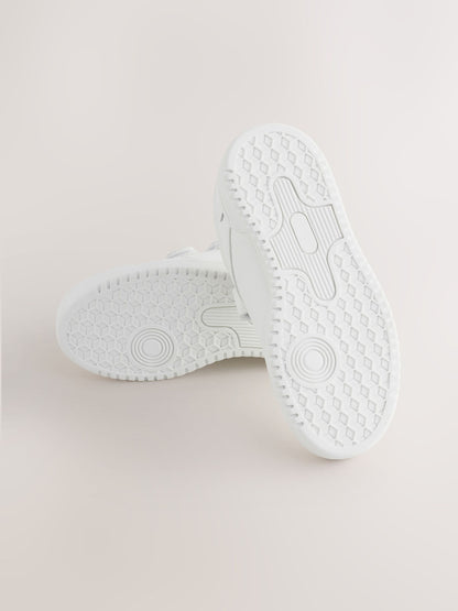 White Standard Fit (F) 2 Straps Touch Fastening School Shoes image 4