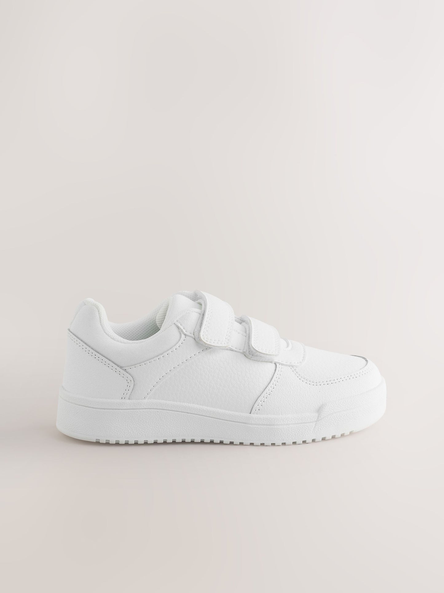 White Standard Fit (F) 2 Straps Touch Fastening School Shoes image 5