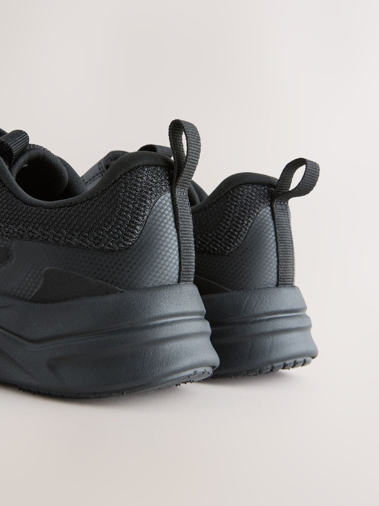 Black Standard Fit (F) Touch Fastening Elastic Lace Sporty Trainers image 3