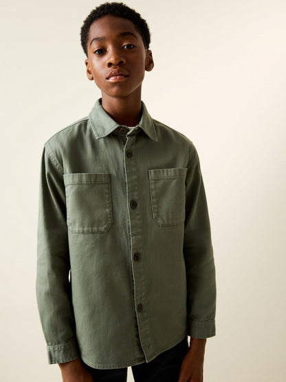 Dsiney Kidz - Khaki Green Canvas Overshirt (3-16yrs) image 2