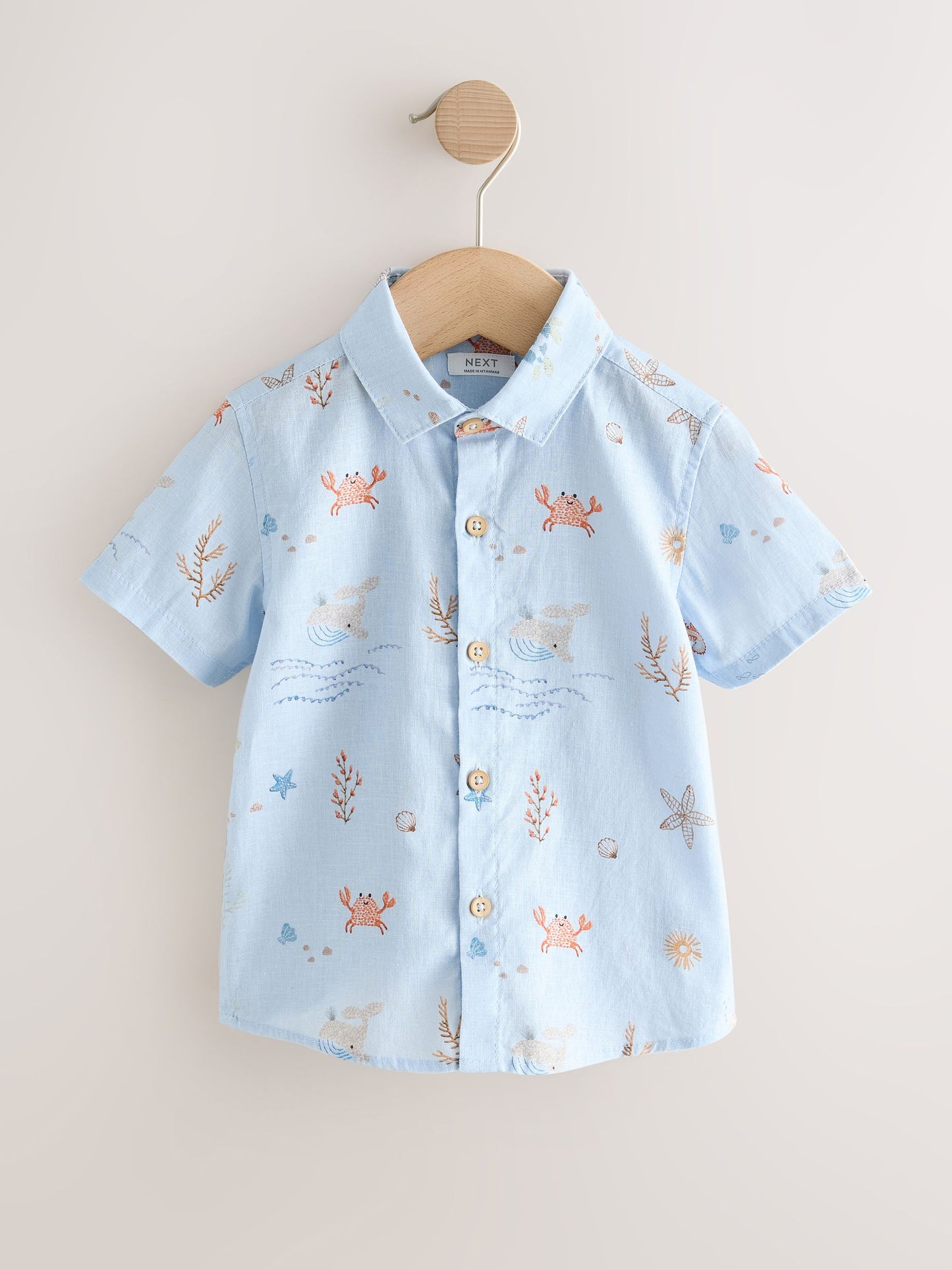 Dsiney Kidz - Light Blue Sea All Over Print Short Sleeve Shirt (3mths-7yrs) image 3