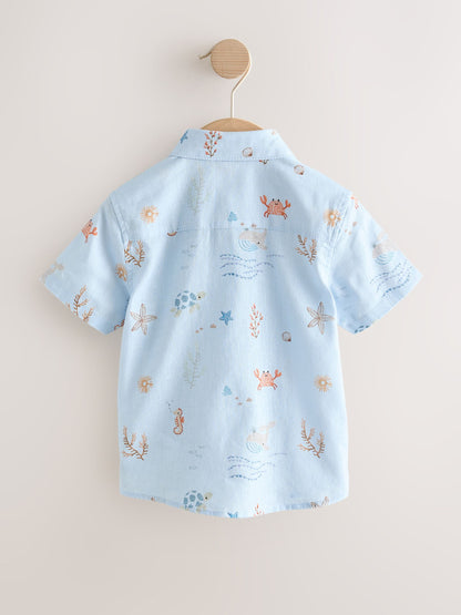Dsiney Kidz - Light Blue Sea All Over Print Short Sleeve Shirt (3mths-7yrs) image 4