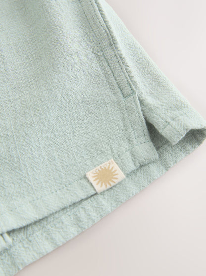 Light Green Short Sleeve Revere Collar Shirt & Shorts Set (3mths-10yrs) image 9