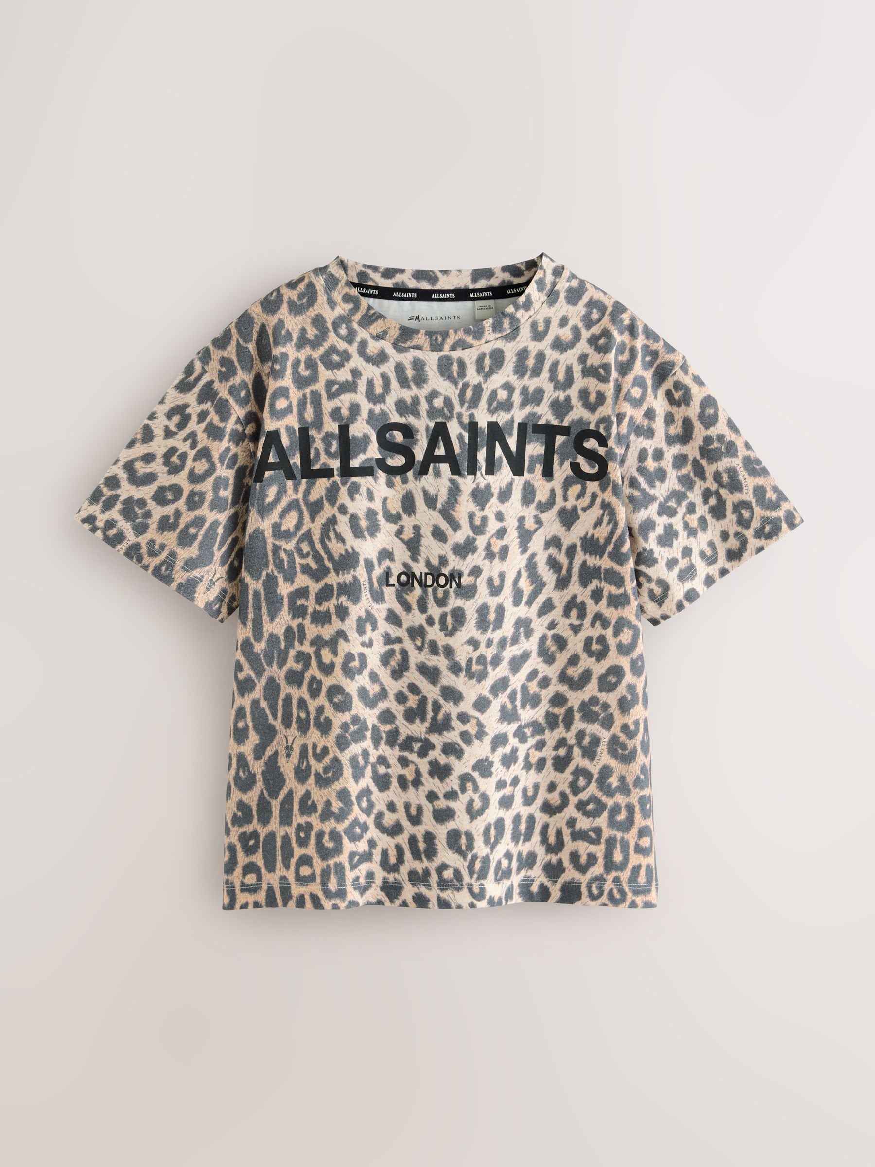 Dsiney Kidz - smALLSAINTS Leopard/Black Oversized Girls Logo T-Shirts 3 Pack image 2