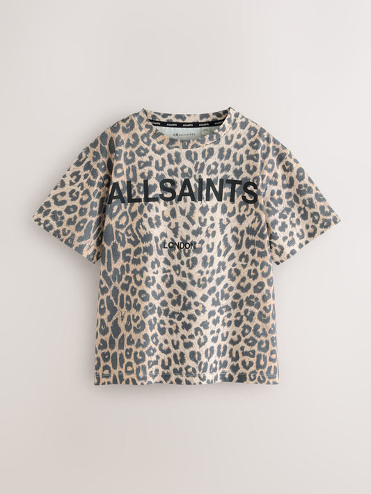 Dsiney Kidz - smALLSAINTS Leopard/Black Oversized Girls Logo T-Shirts 3 Pack image 2