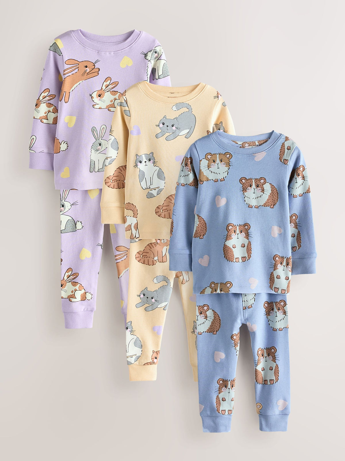 Yellow/Blue Snuggle Pyjamas 3 Pack (9mths-12yrs) - image 4