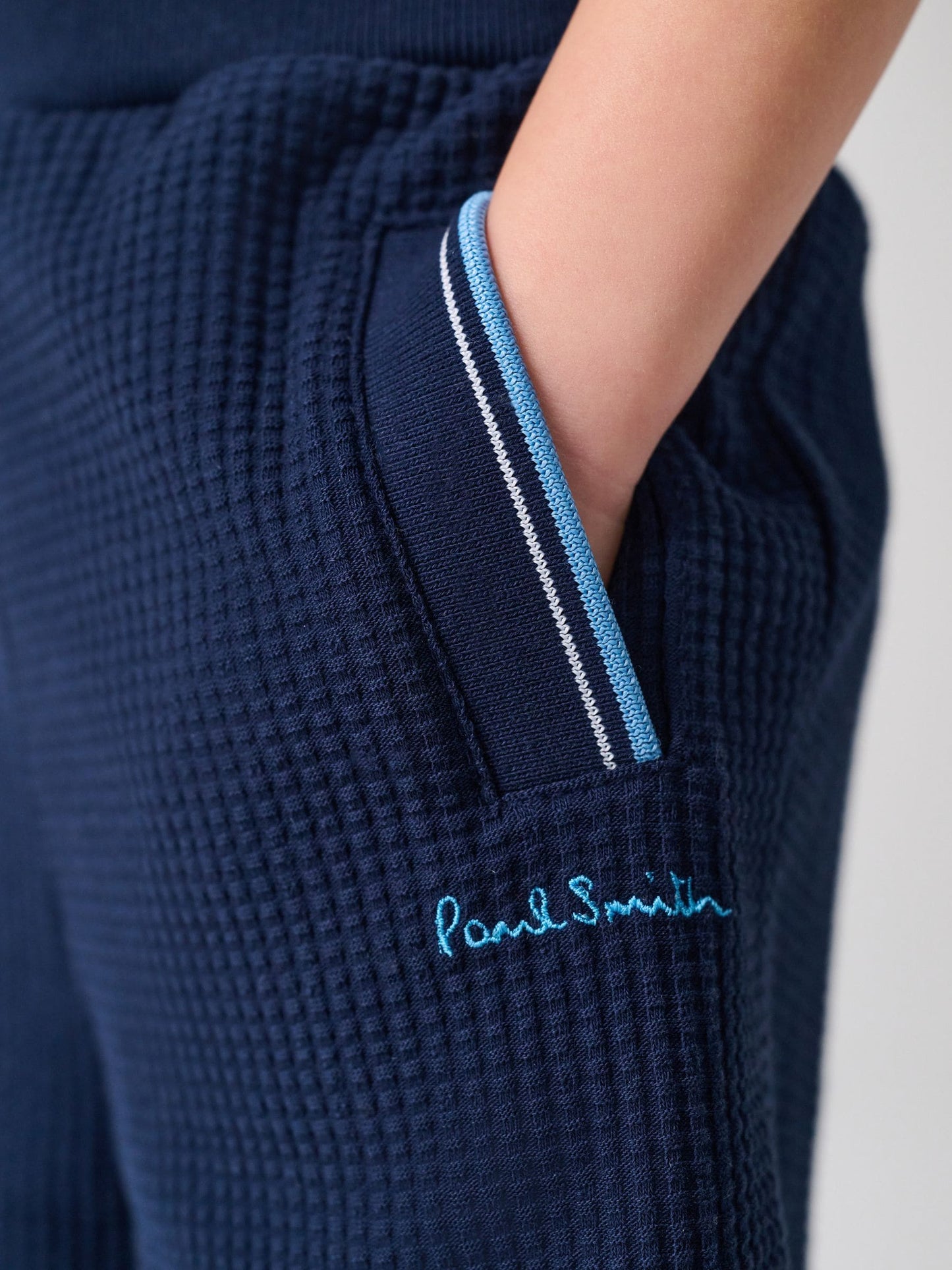 Dsiney Kidz - Paul Smith Junior Navy Textured Shirt And Shorts Set image 7