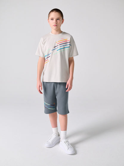 Dsiney Kidz - Paul Smith Junior Grey Tonal T-Shirt and Shorts Set image 1