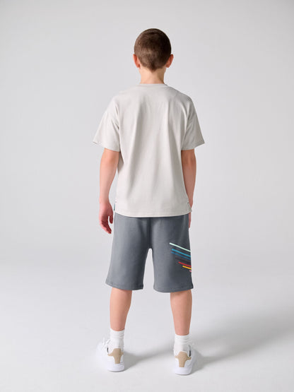 Dsiney Kidz - Paul Smith Junior Grey Tonal T-Shirt and Shorts Set image 2