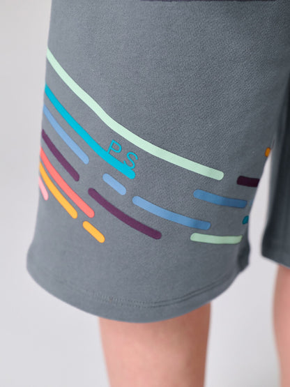 Dsiney Kidz - Paul Smith Junior Grey Tonal T-Shirt and Shorts Set image 6