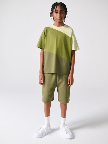Dsiney Kidz - Paul Smith Junior Green Colourblock T-Shirt and Shorts Set image 1