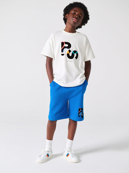 Dsiney Kidz - Paul Smith Junior White/Blue T-Shirt and Shorts Set image 1