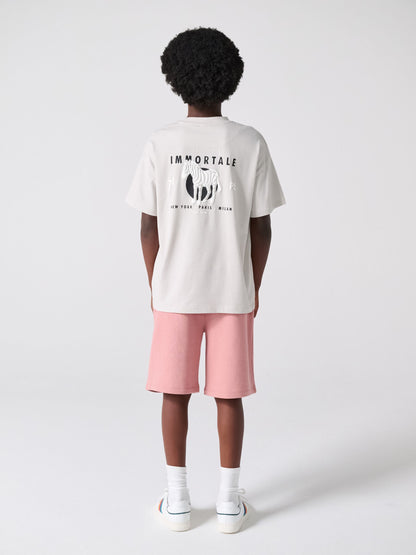 Dsiney Kidz - Paul Smith Junior Grey/Pink Graphic T-Shirt and Shorts Set image 2