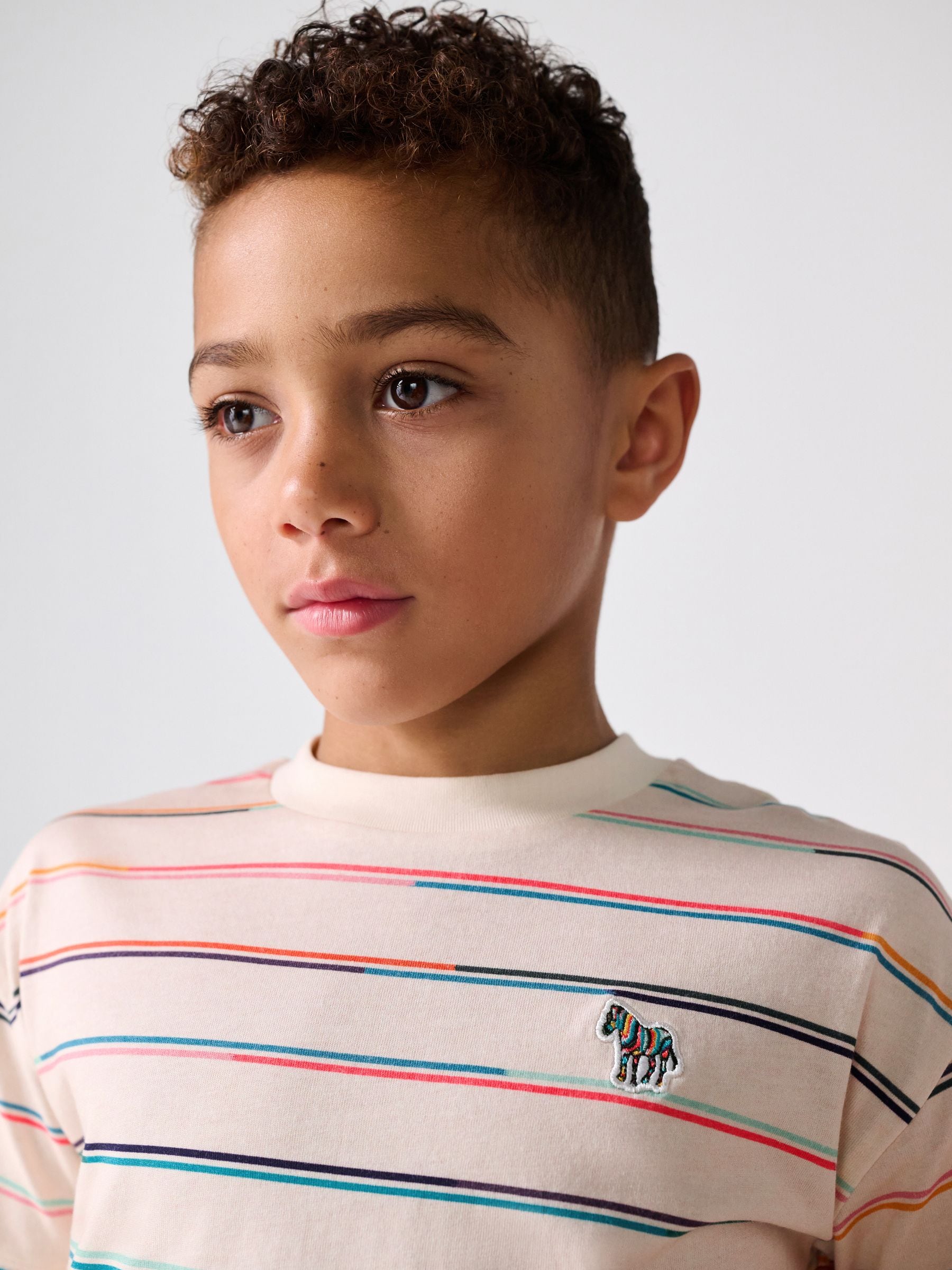 Dsiney Kidz - Paul Smith Junior Stone/Blue Stripe T-Shirt and Shorts Set image 3