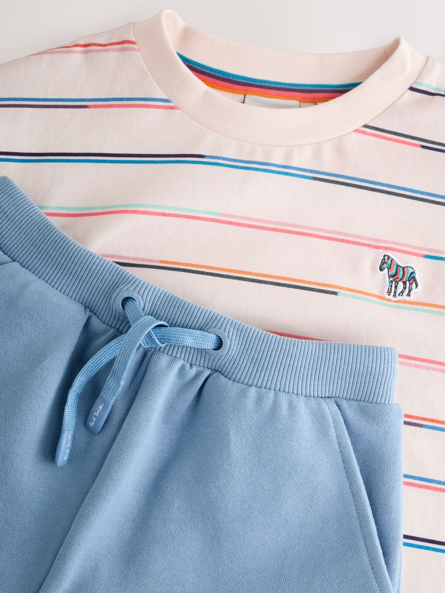 Dsiney Kidz - Paul Smith Junior Stone/Blue Stripe T-Shirt and Shorts Set image 8
