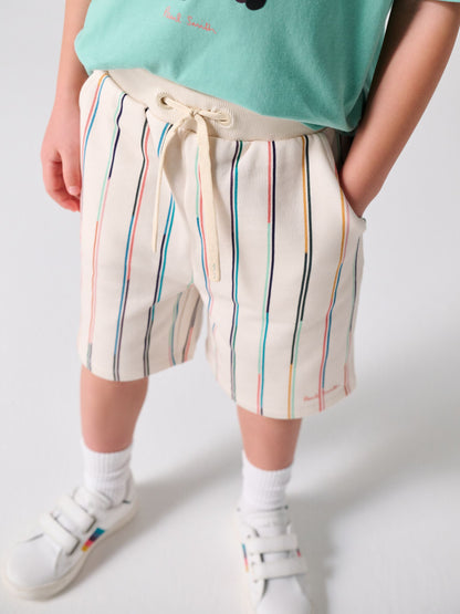 Dsiney Kidz - Paul Smith Junior Green Zebra T-Shirt and Striped Shorts Set image 2