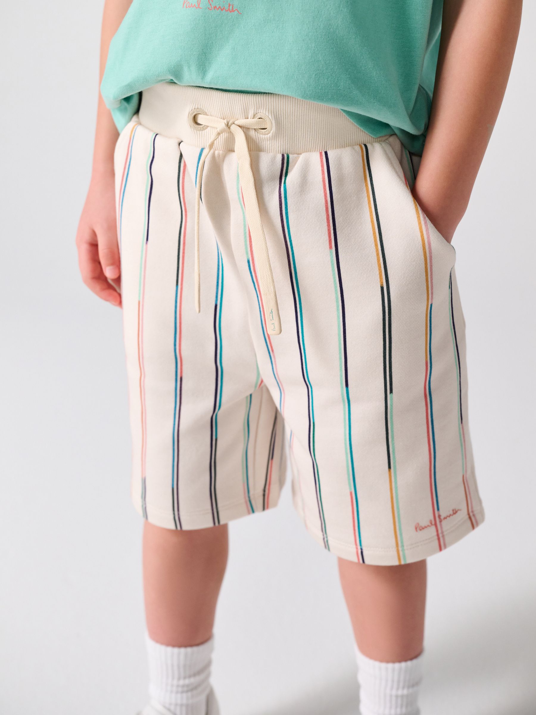 Dsiney Kidz - Paul Smith Junior Green Zebra T-Shirt and Striped Shorts Set image 3