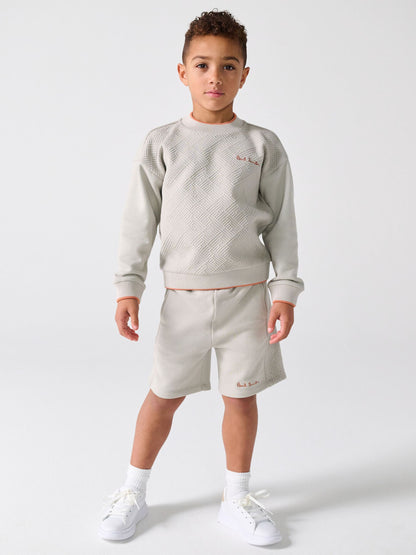Dsiney Kidz - Paul Smith Junior Stone Textured Sweatshirt And Shorts Set image 1