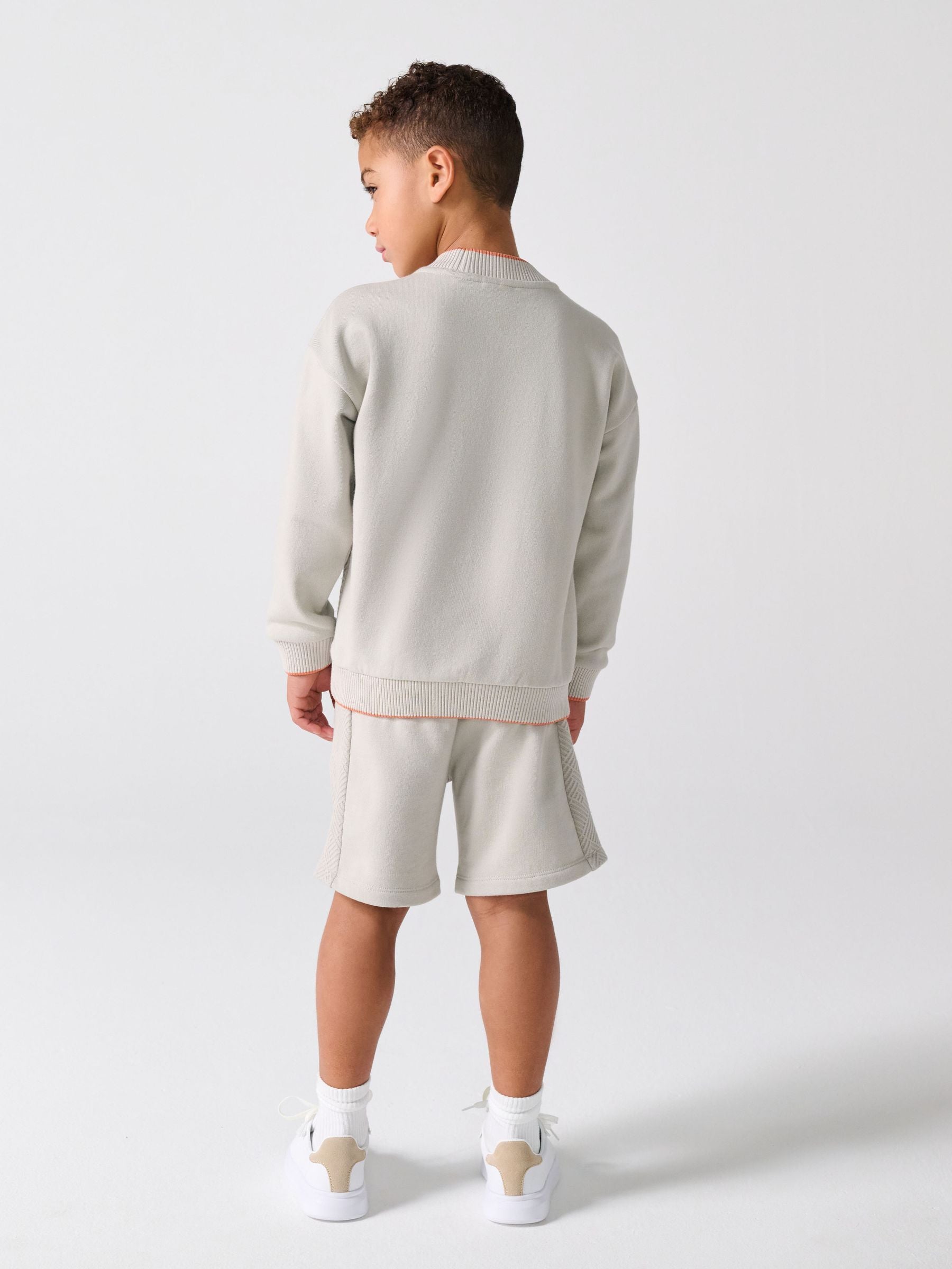 Dsiney Kidz - Paul Smith Junior Stone Textured Sweatshirt And Shorts Set image 3