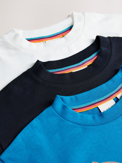 Dsiney Kidz - Paul Smith Junior White/Black/Blue Graphic T-Shirts 3 Pack image 6