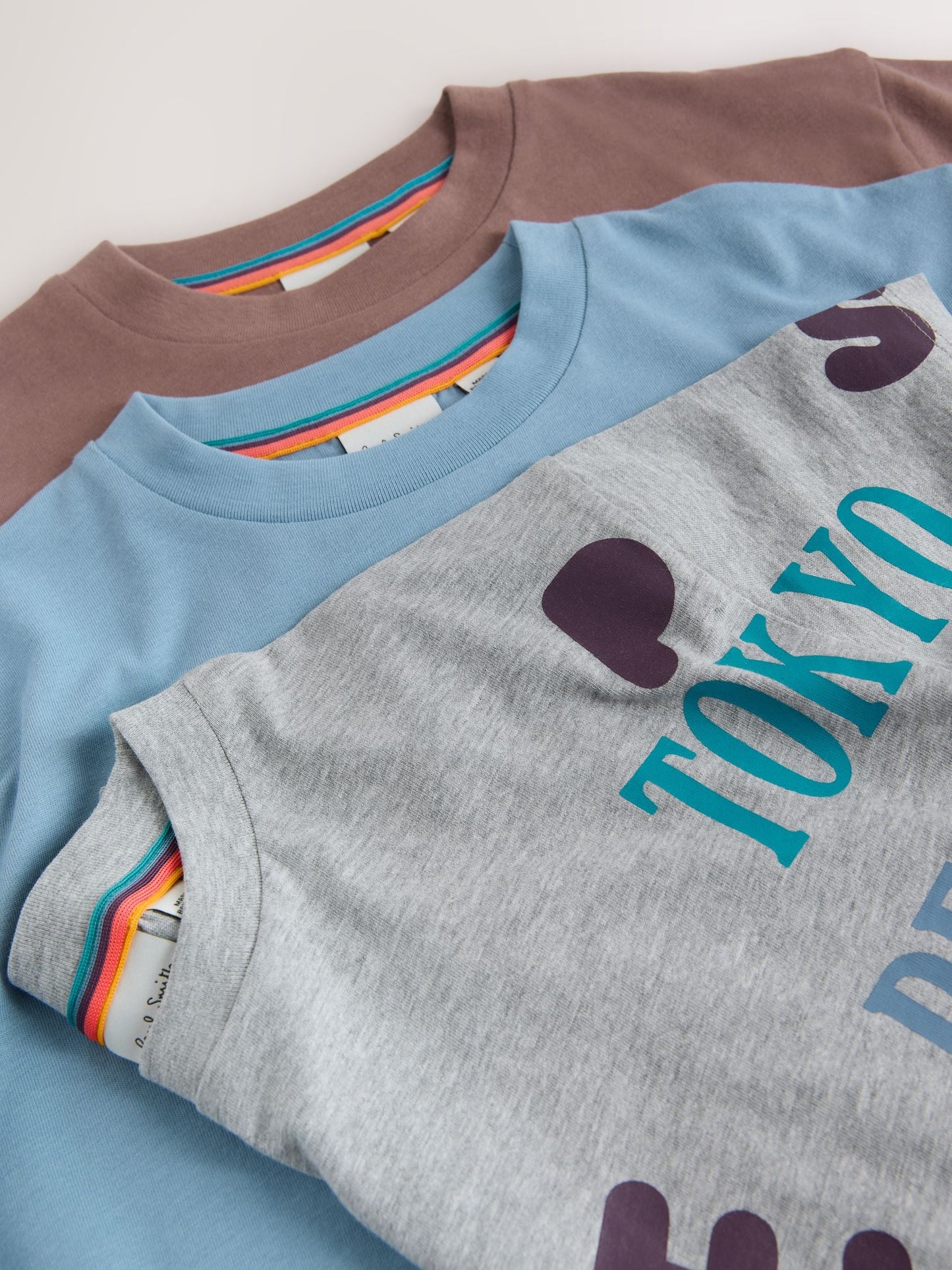Dsiney Kidz - Paul Smith Junior Grey/Brown/Blue Graphic T-Shirts 3 Pack image 8