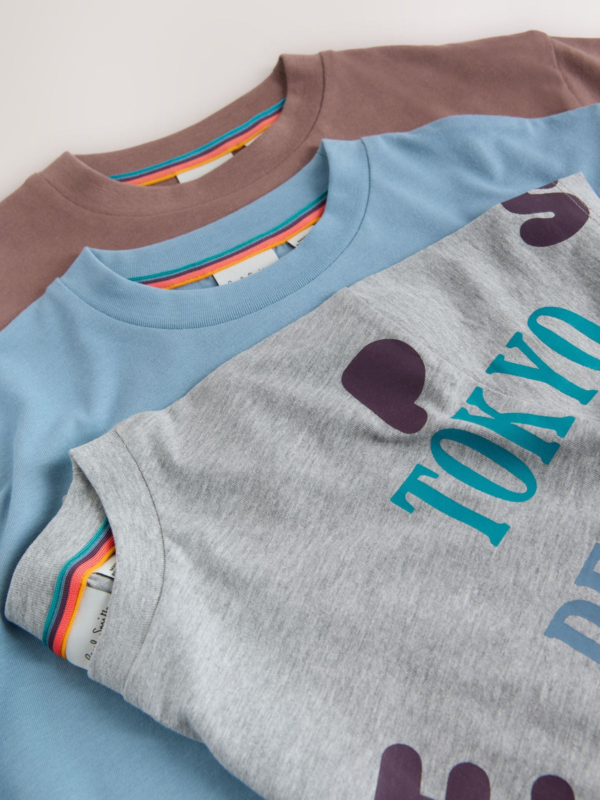 Dsiney Kidz - Paul Smith Junior Grey/Brown/Blue Graphic T-Shirts 3 Pack image 8
